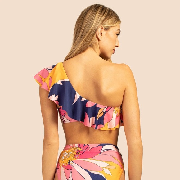 Trina Turk Breeze Asymmetrical Off The Shoulder Top - Picture 7 of 16